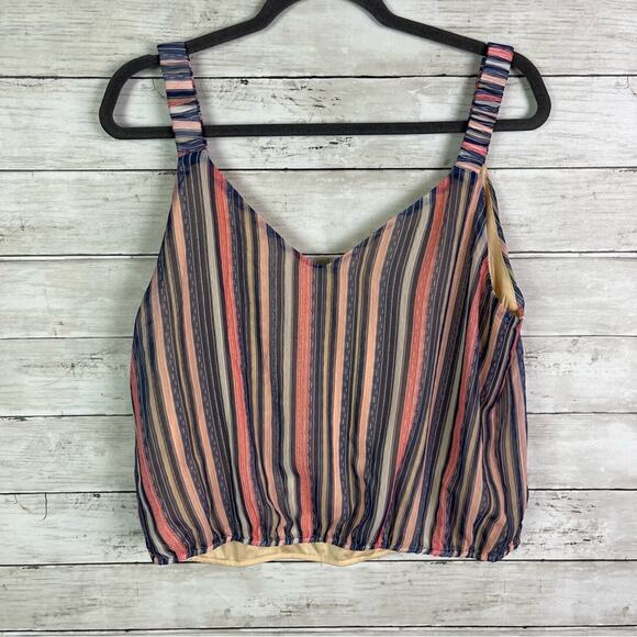 Nine Button Stripped Cami Top Size Large - Picture 4 of 4